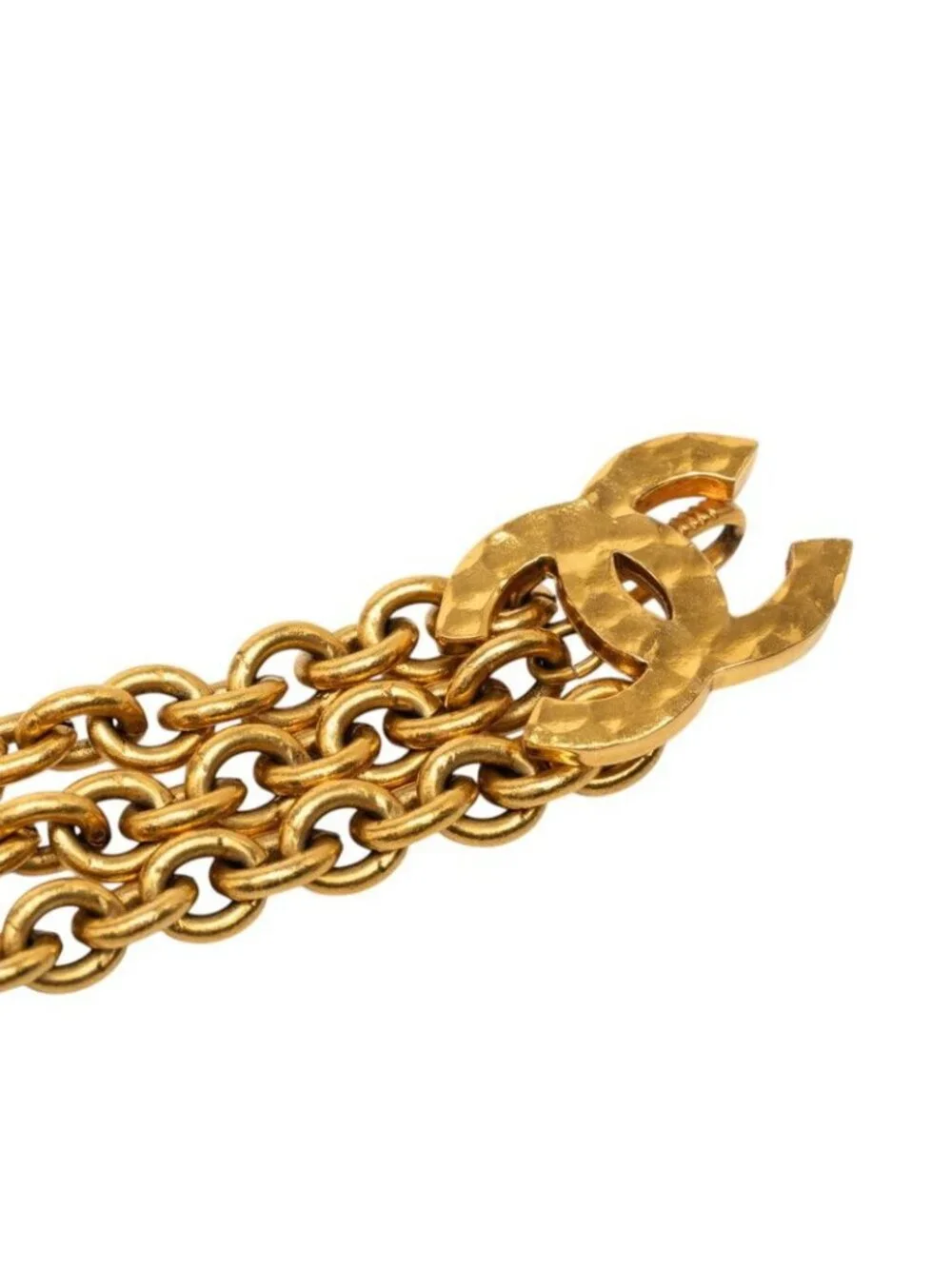 Chanel CC Logo Triple Strand Chain Belt Gold Plated